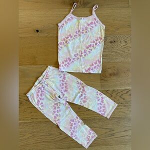 VGUC Esme Pastel Leopard Print Pajama Set